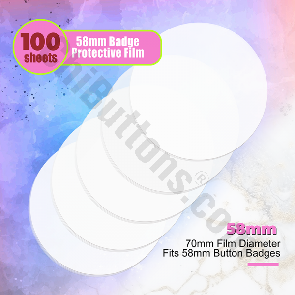 Mylar Sheets for 58mm Round button badges (100 pcs)