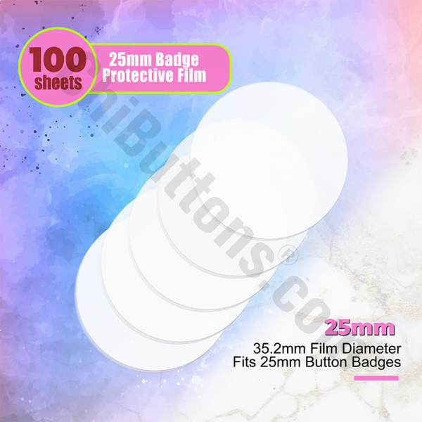 Mylar Sheets for 25mm Round button badges (100 pcs)