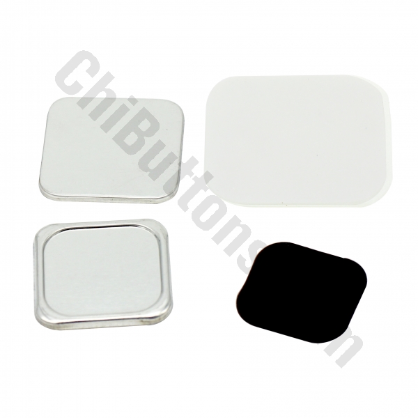 Rubber Magnet - Square 37x37mm Magnet Fridge Button (100 sets)