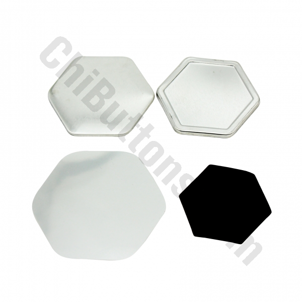 Rubber Magnet - Hexagon 58x65mm Magnet Fridge Button (100 sets)