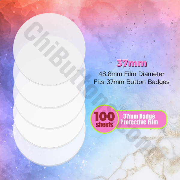 Mylar Sheets for 37mm Round button badges (100 pcs)