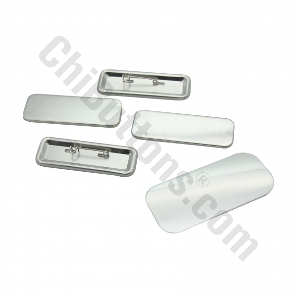 Pin Parts - Rectangle 25x70mm Pin Badge (100 sets)