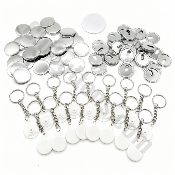 Keychain Parts - 32mm Round Versa-back Keychain (100 sets)