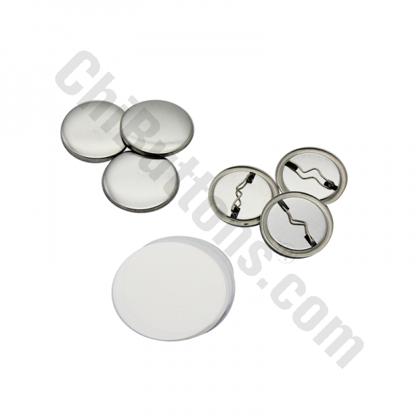 Pin Parts - 32mm Round Pin-Back Button (100 sets) 