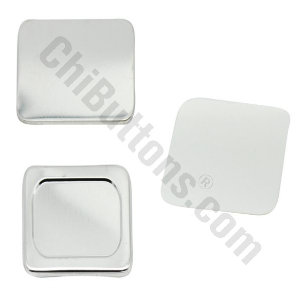 Flat Back Parts - Square 37x37mm Flat Back Button (100 sets)