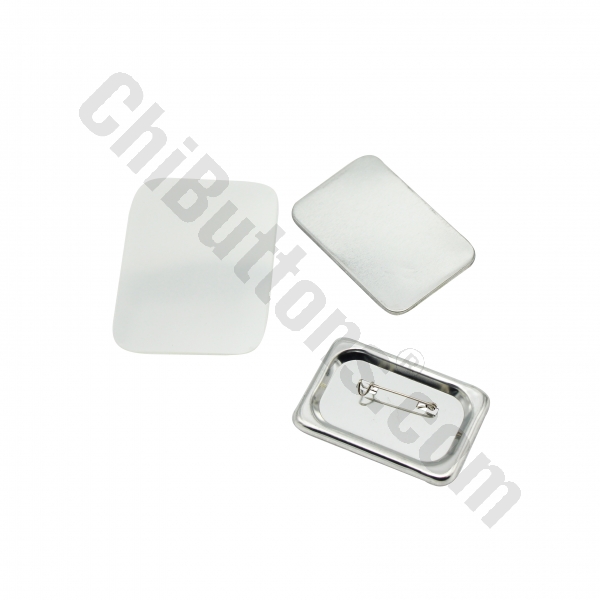 Pin Parts - Rectangle 40x60mm Horizontal Pin Badge (100 sets)