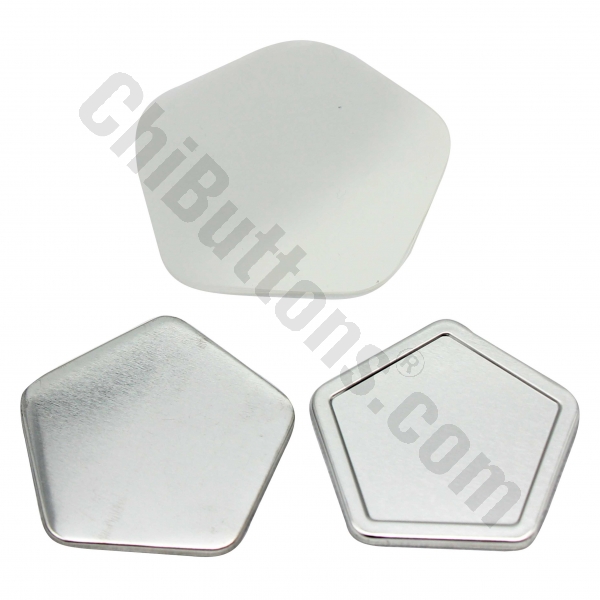 Flat Back Parts - Pentagon 58x60mm Flat Back Button (100 sets)