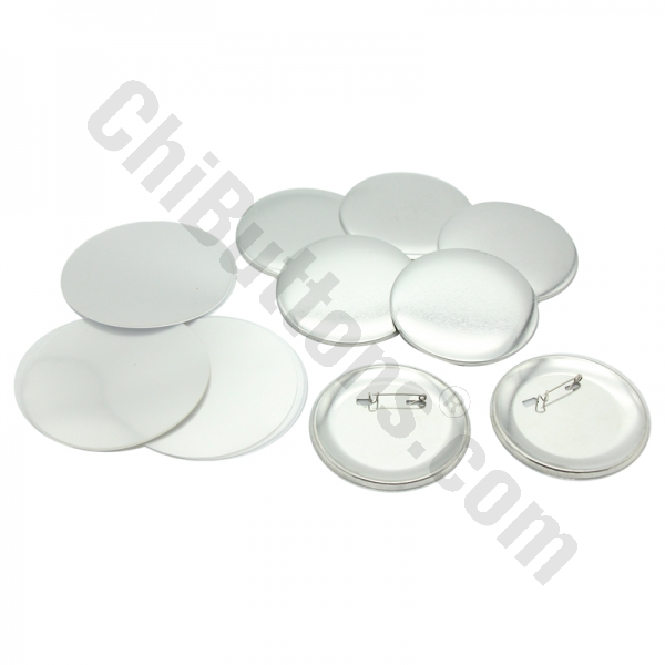 Pin Parts - 75mm Round Pin-Back Button (100 sets) 