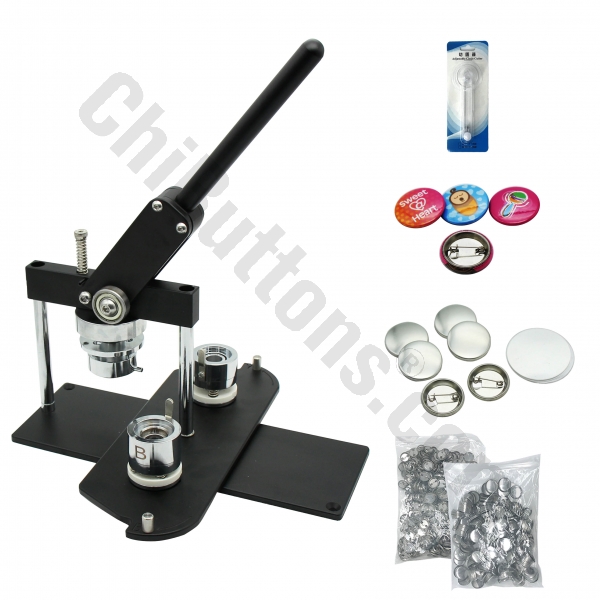 KIT - 25mm (1") Pro Badge Machine Button Maker-B400 + Round Mould + 500 Pin Parts + Circle Cutter