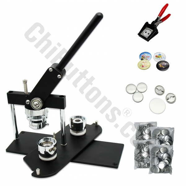 KIT - 32mm (1 1/4") Pro Badge Machine Button Maker-B400 + Round Mould + 200 Pin Parts + Handling Cutter