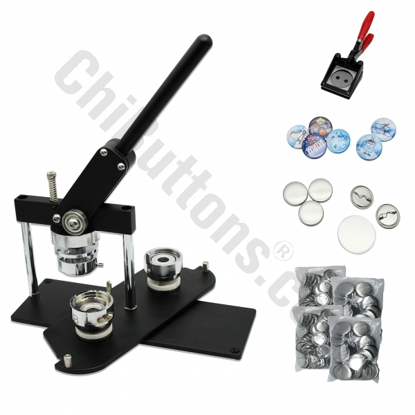 KIT - 37mm (1 1/2") Pro Badge Machine Button Maker-B400 + Round Mould + 200 Pin Parts + Handling Cutter