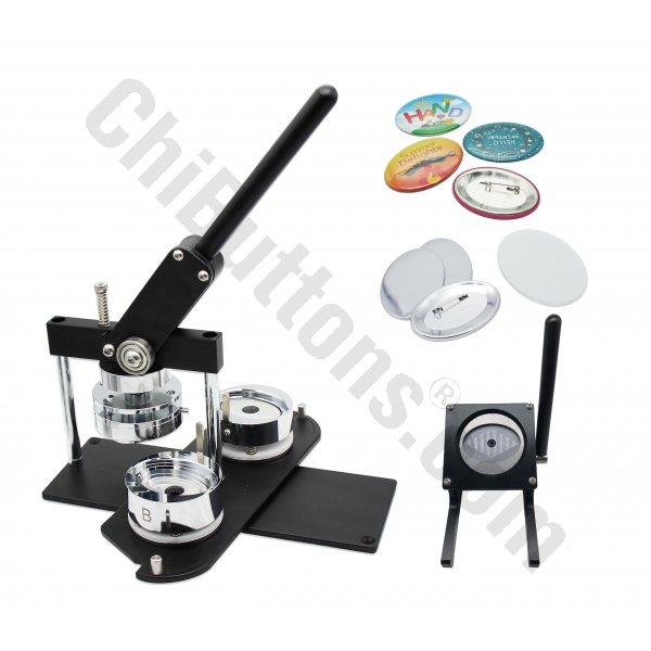 KIT - Oval 45x65mm Pro Badge Machine Button Maker-B400 + Oval Mould + 100 Pin Parts + New Stand Cutter