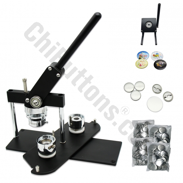 KIT - 32mm (1 1/4") Pro Badge Machine Button Maker-B400 + Round Mould + 200 Pin Parts + New Stand Cutter
