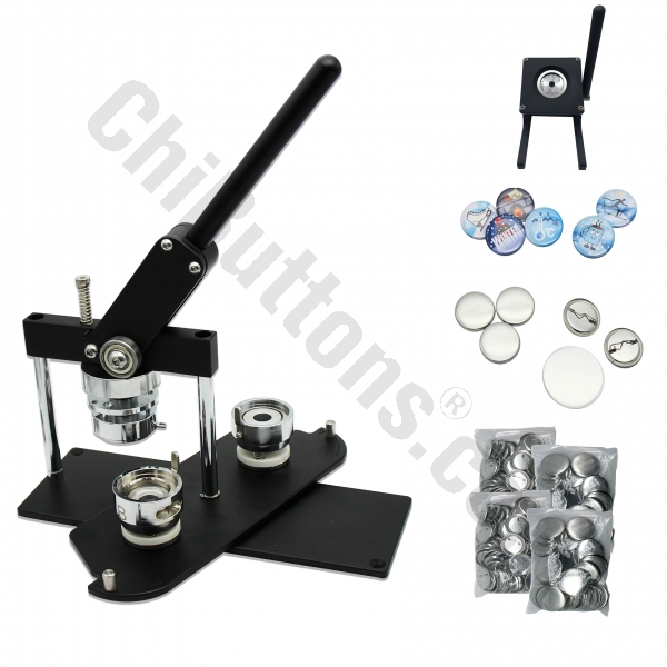 KIT - 37mm (1 1/2") Pro Badge Machine Button Maker-B400 + Round Mould + 200 Pin Parts + New Stand Cutter