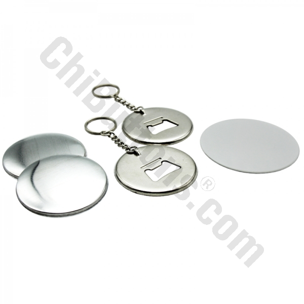 Bottle Opener Keychain - 58mm Round Bottle Opener with Keychain Button (100 sets)