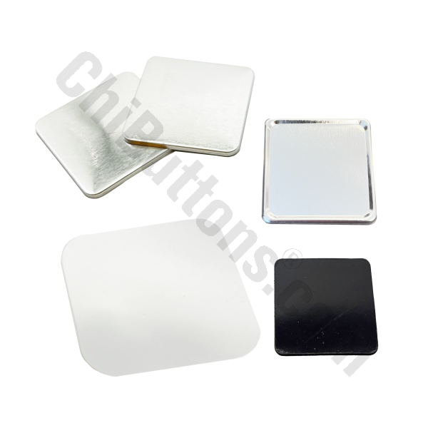 Rubber Magnet - Square 50x50mm Magnet Fridge Button (100 sets)