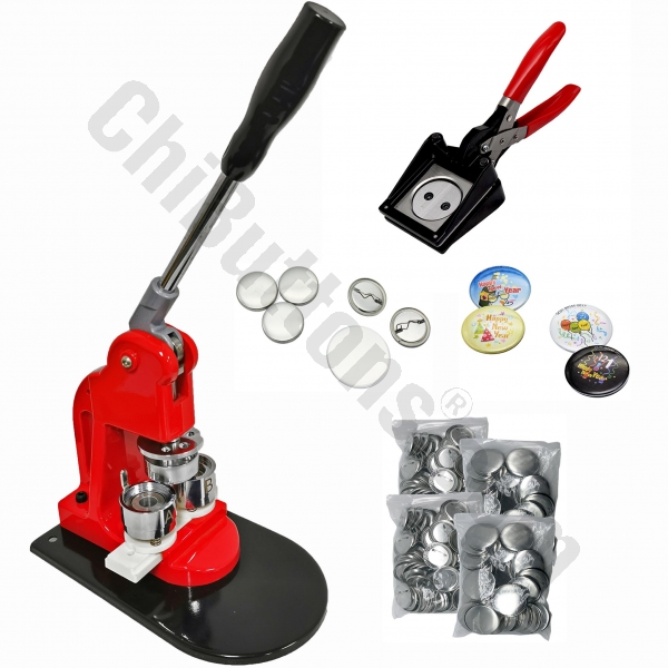 KIT - 32mm(1 1/4") Button Maker-1 + Round Mould + 200 Pin Parts + Handling Cutter  
